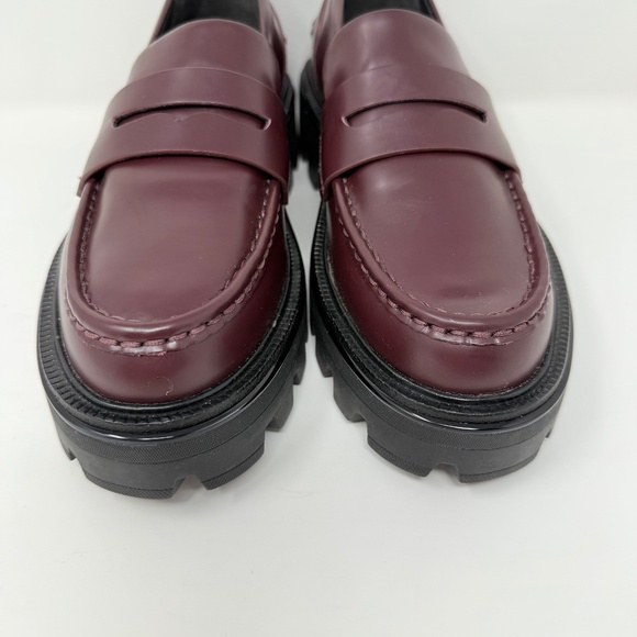 New Rag & Bone Quinn Lug Sole Loafer Burgundy Sz 39.5 - Picture 9 of 14